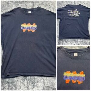 Vintage Marithe Francois Girbaud XXL‎ Double Sided Navy Blue T-Shirt Y2K Hip Hop